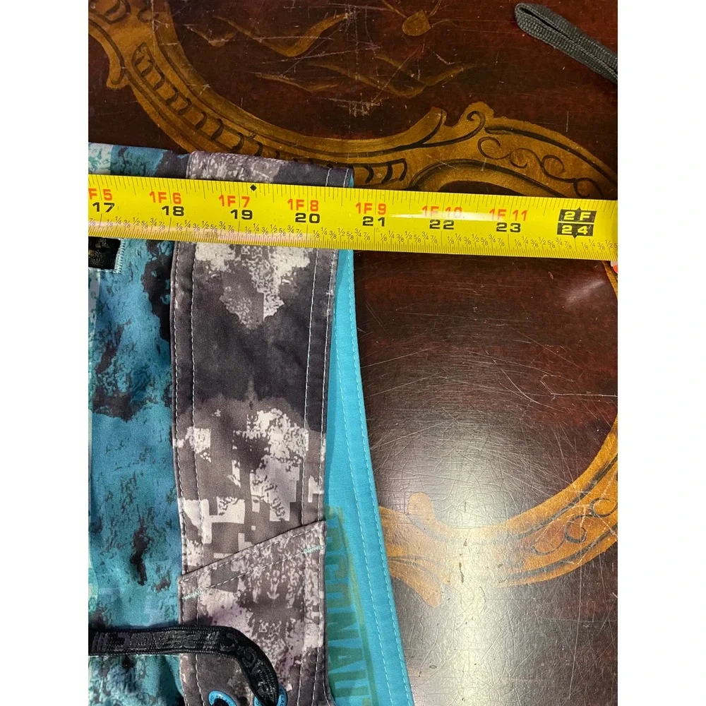 Pelagic Mens Argonaut Reefer Boardshorts Blue Grey Camo Striped Performance‎ 30